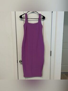 Beyond Yoga Icon Spacedye Midi Dress Purple Slit Sz S #Athleisure